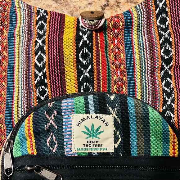 Himalayan Hemp Mushroom Print Boho Hippie Hemp and 100% Cotton Shoulder Bags - Picture 7 of 9
